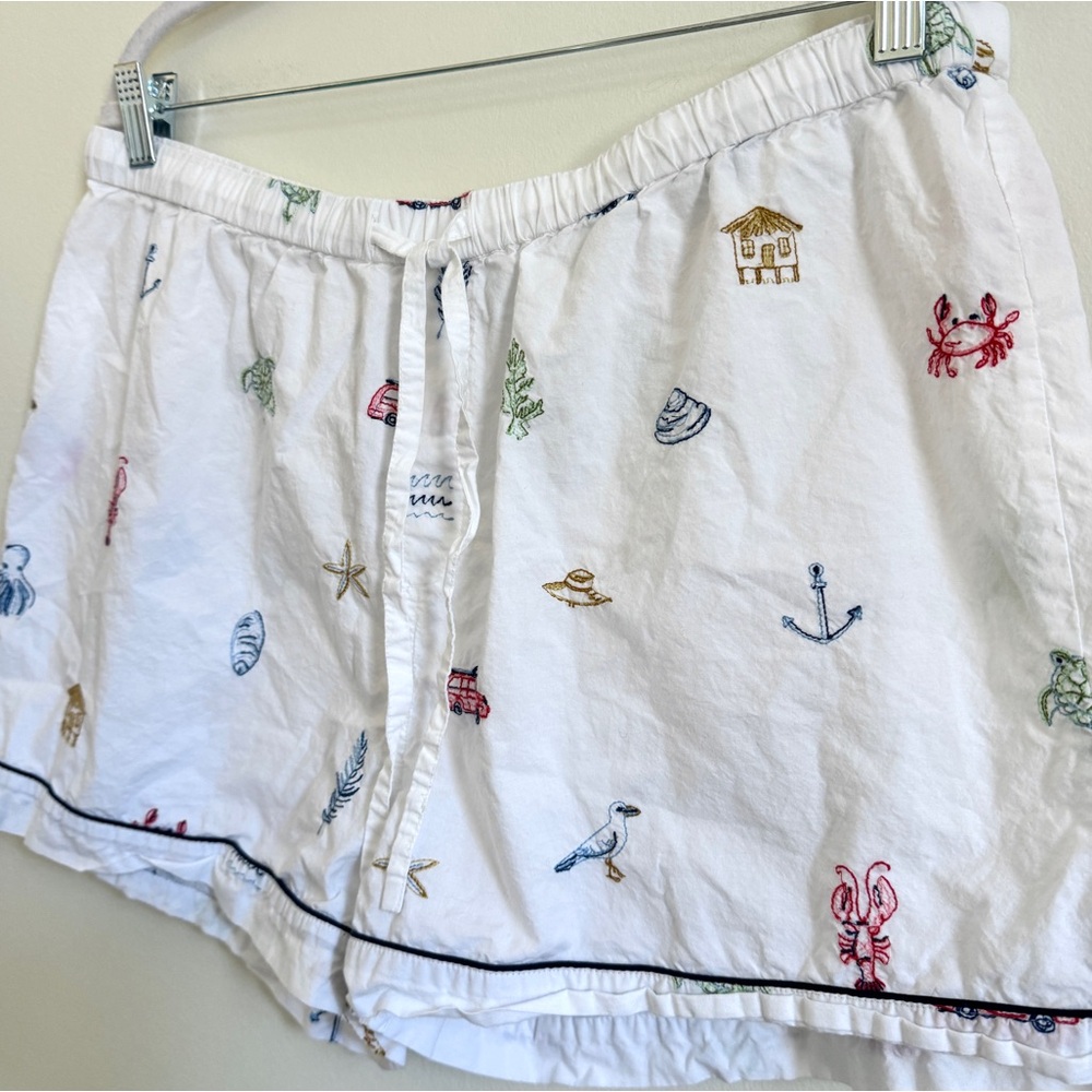 Printfresh Embroidered Beach Seashell Shorts Size… - image 2